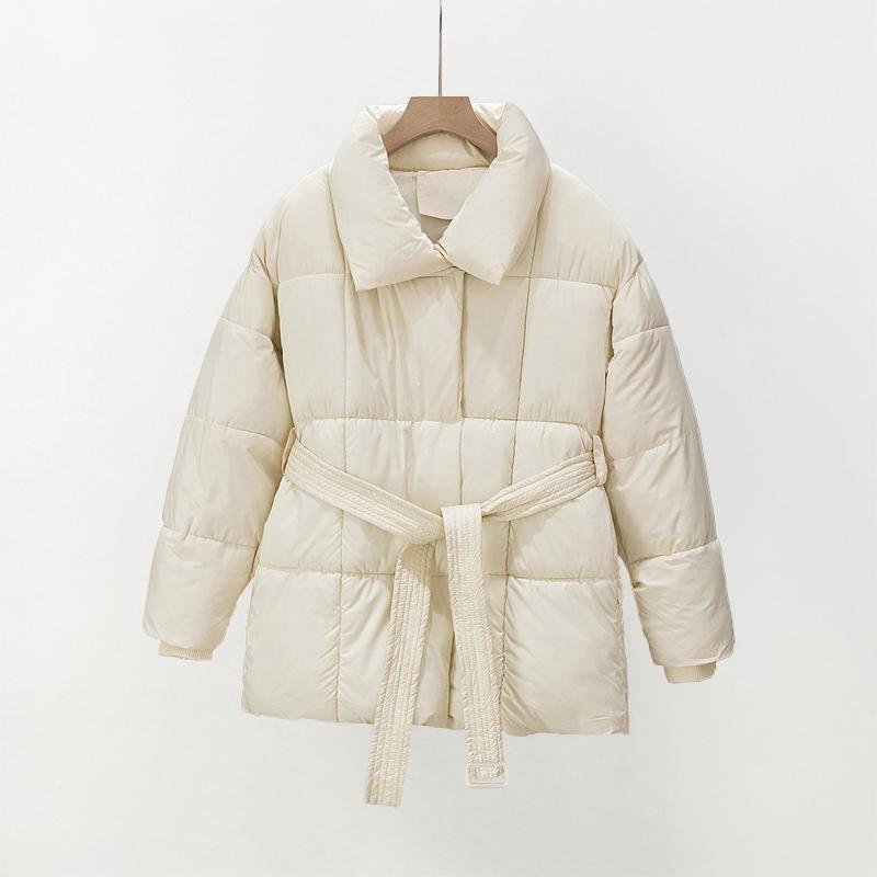 JASMINE™ - Cozy Thermal Stand Collar Waist Tie Zip - Up Coat for Winter - Beaumonts Closet Toronto