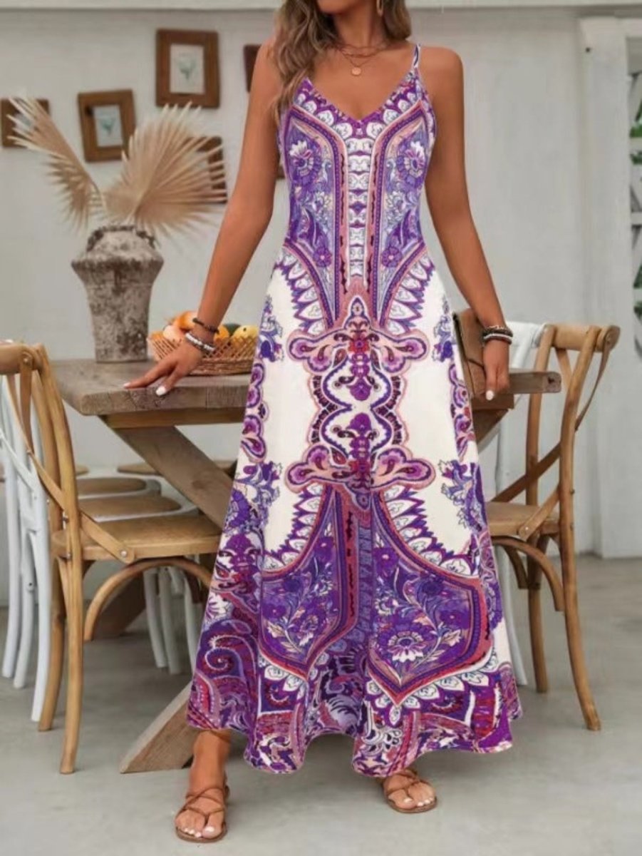 JAYZHEL™ – Chic Summer Sleeveless Strap Maxi Dress - Beaumonts Closet Toronto