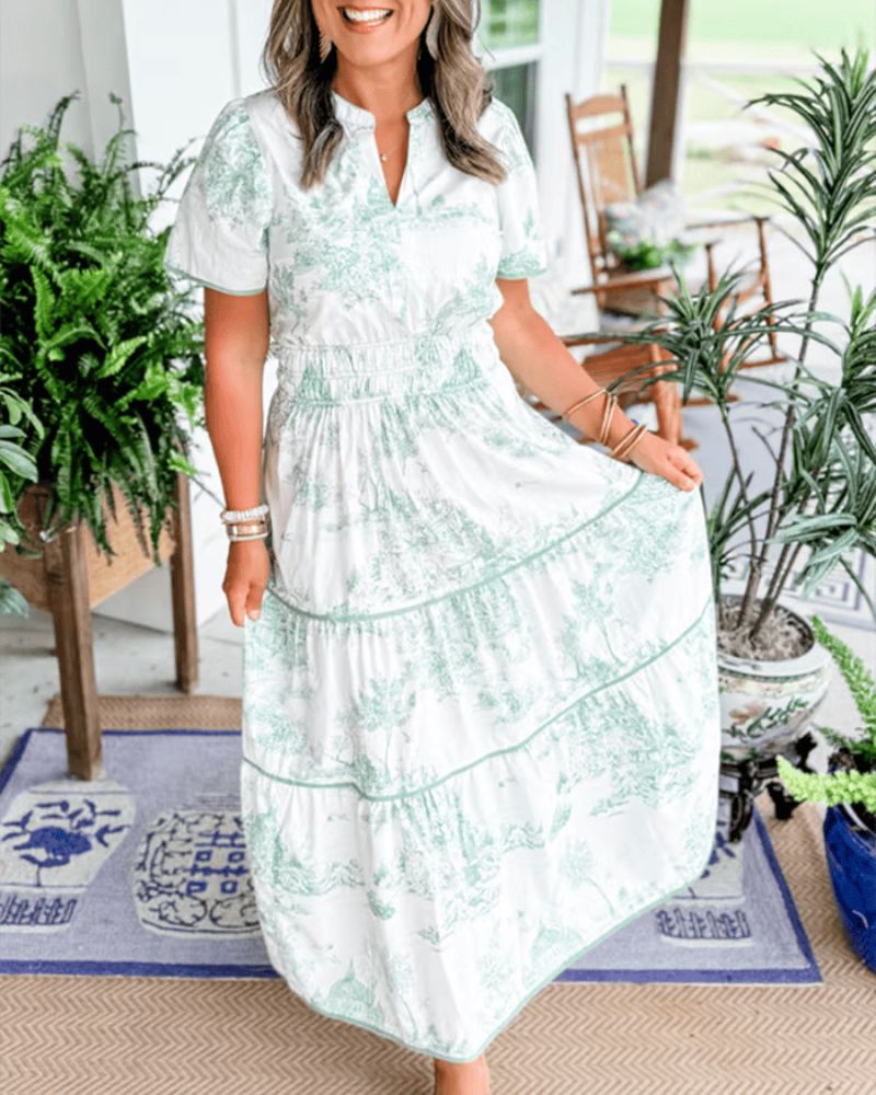 JIREH™ - Printed Maxi Dress - Beaumonts Closet Toronto