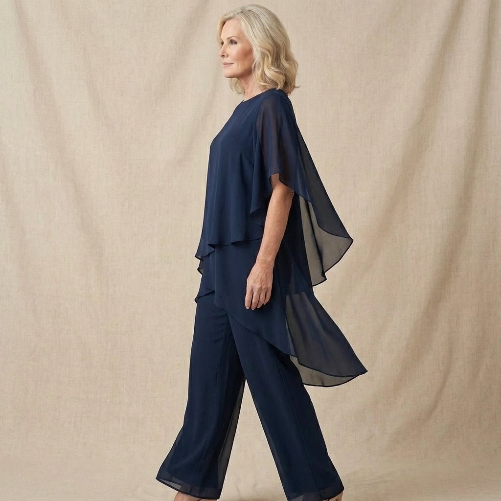 Kimmy | Draped Top with Palazzo Pants - Beaumonts Closet Toronto