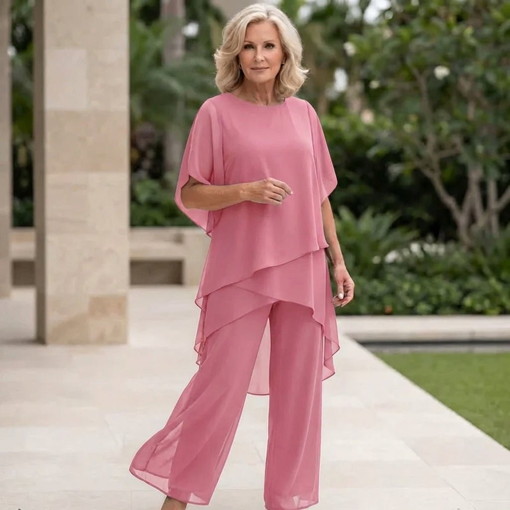 Kimmy | Draped Top with Palazzo Pants - Beaumonts Closet Toronto