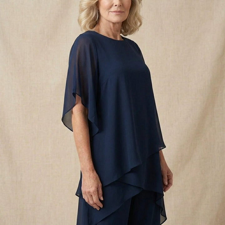 Kimmy | Draped Top with Palazzo Pants - Beaumonts Closet Toronto