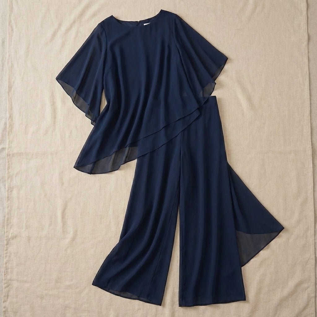 Kimmy | Draped Top with Palazzo Pants - Beaumonts Closet Toronto