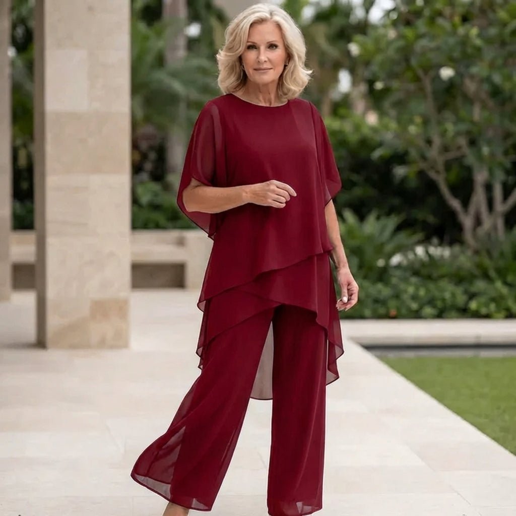 Kimmy | Draped Top with Palazzo Pants - Beaumonts Closet Toronto