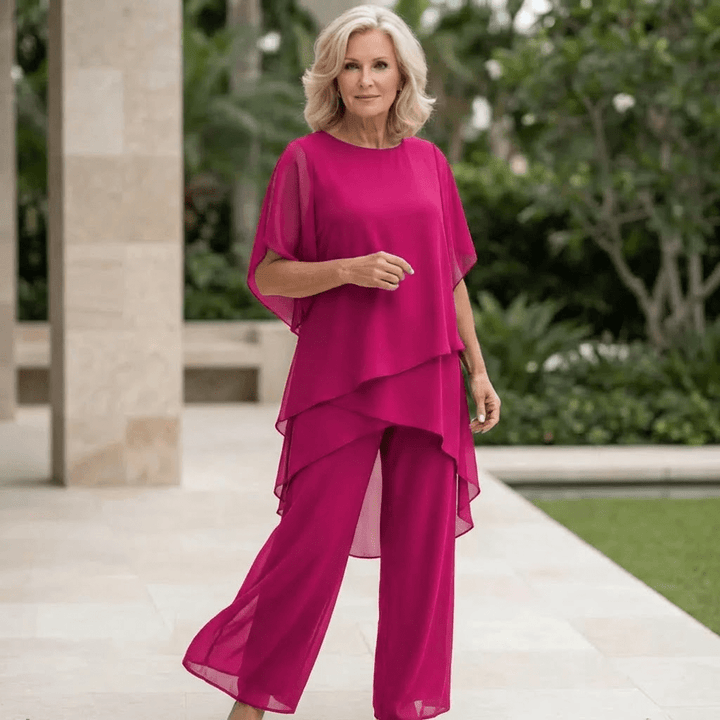 Kimmy | Draped Top with Palazzo Pants - Beaumonts Closet Toronto