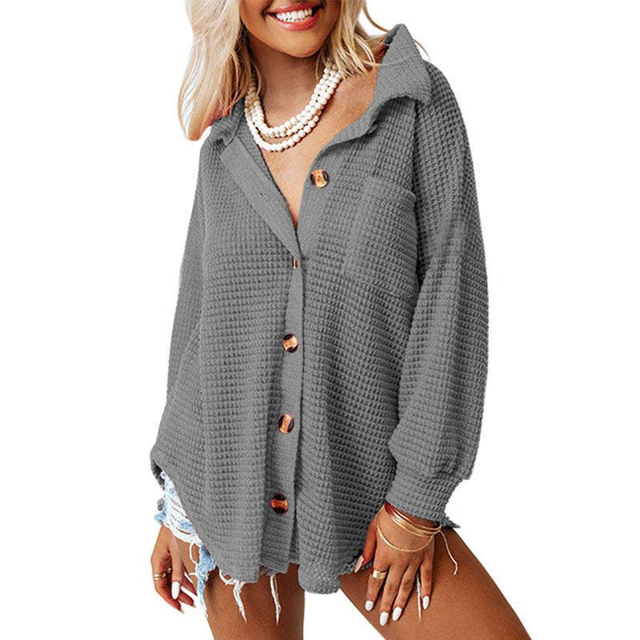 KUMOT™ - Comfy Long Sleeve Button Down Collared Blouse - Beaumonts Closet Toronto