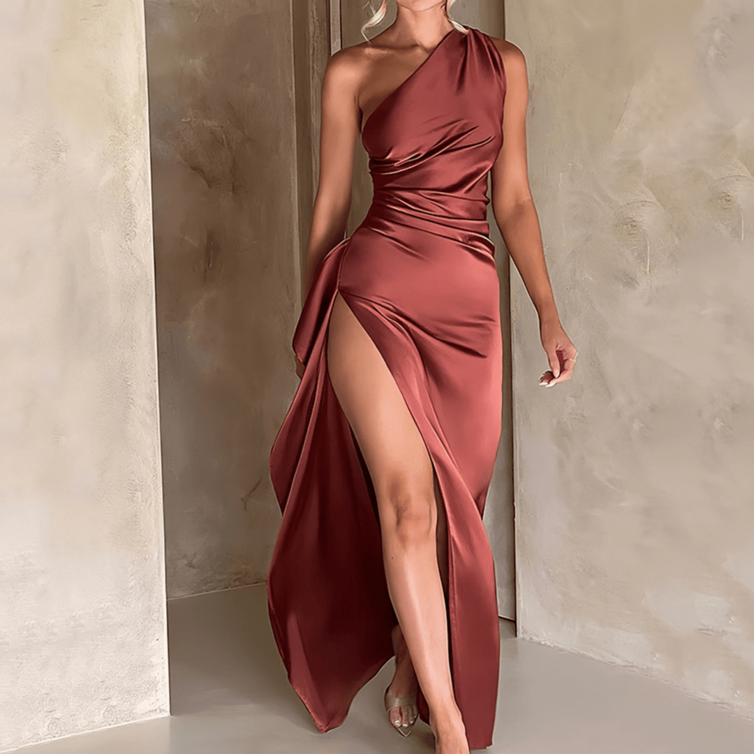 LABESA™ - Elegant One Shoulder High Split Formal Maxi Dress - Beaumonts Closet Toronto