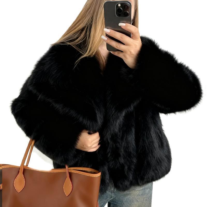LAURENCE™ - Fashionable Cropped Faux Fur Coat for Fall & Winter Outfits - Beaumonts Closet Toronto