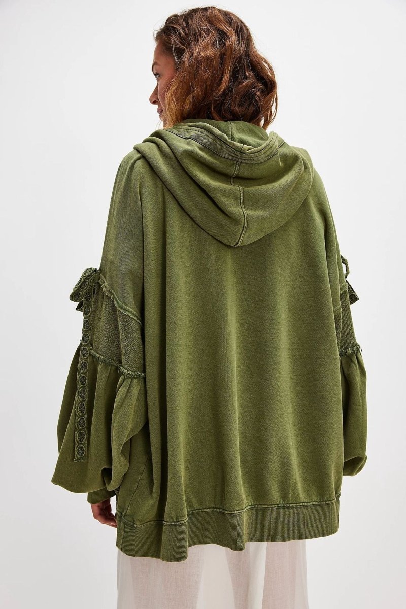LELENA™ - Chic Zip Up Hooded Side Bow Long Sleeve Jacket - Beaumonts Closet Toronto