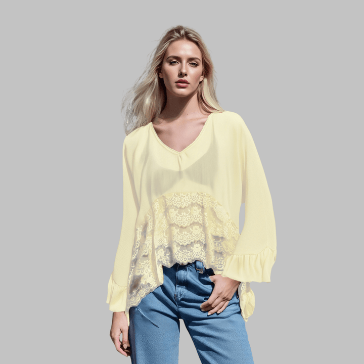 LEONA™ - Classy V - Neck Batwing Sleeve Cover - Up Top - Beaumonts Closet Toronto