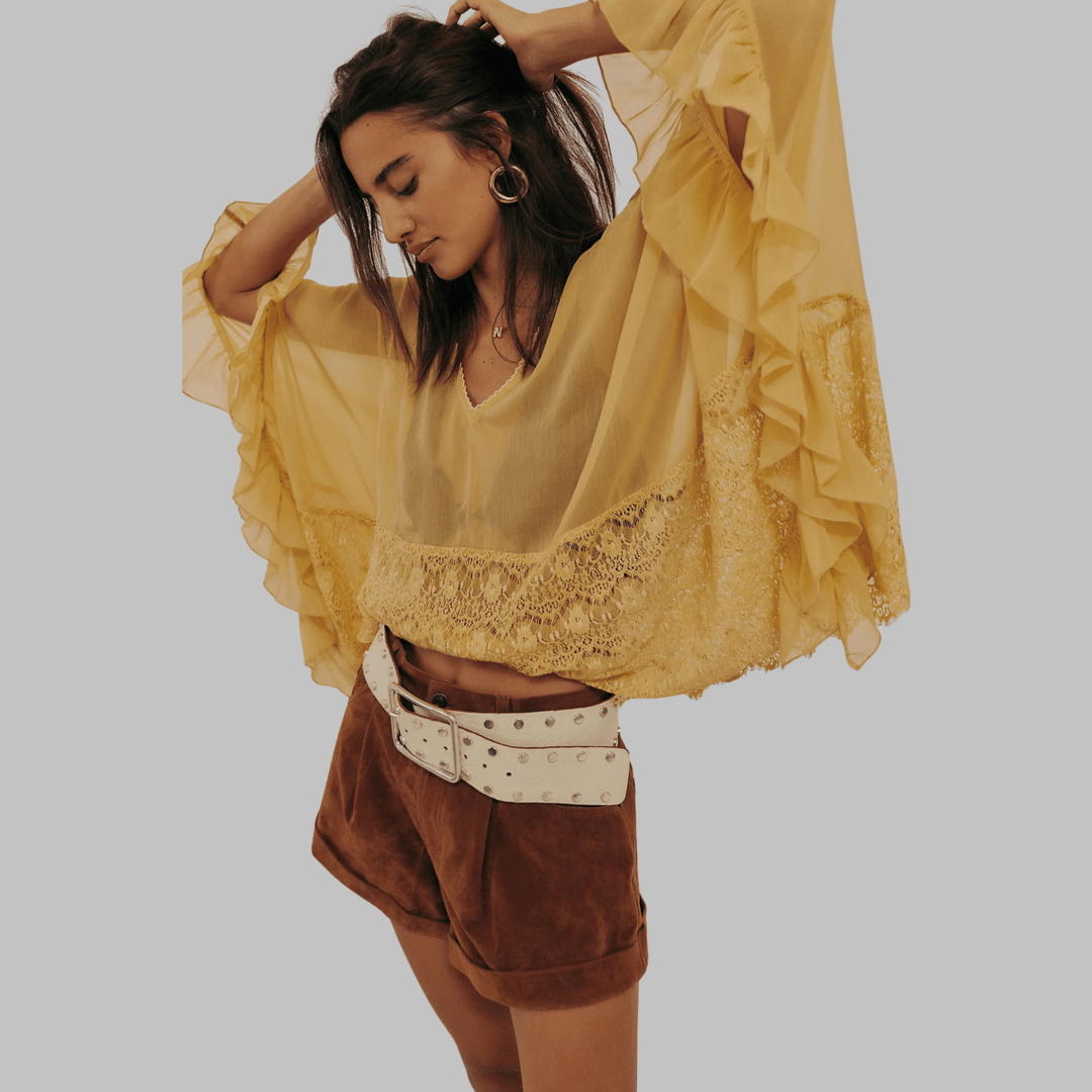 LEONA™ - Classy V - Neck Batwing Sleeve Cover - Up Top - Beaumonts Closet Toronto