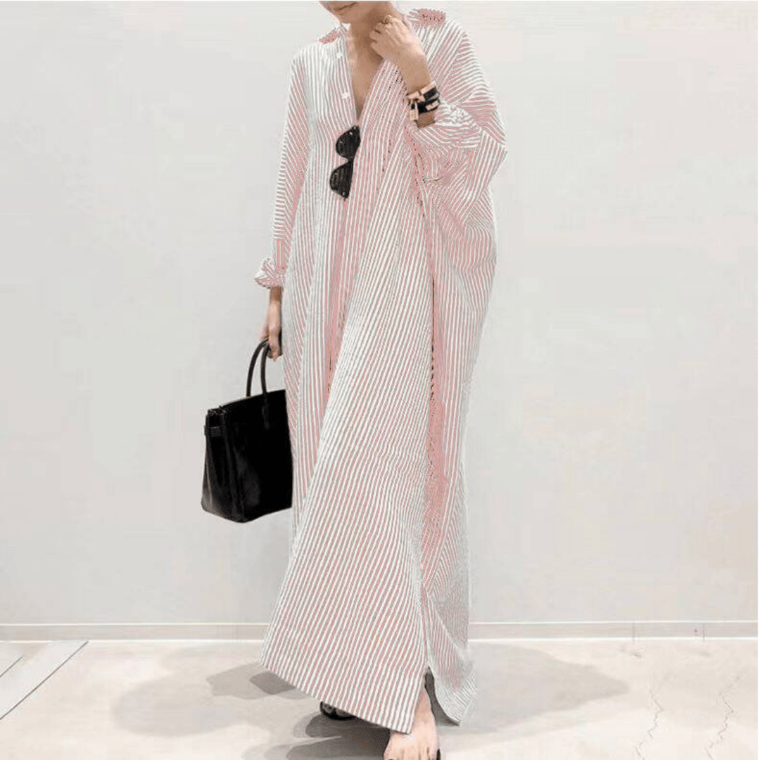 LINNAEA™ - Everyday Stripped Maxi Dress - Beaumonts Closet Toronto