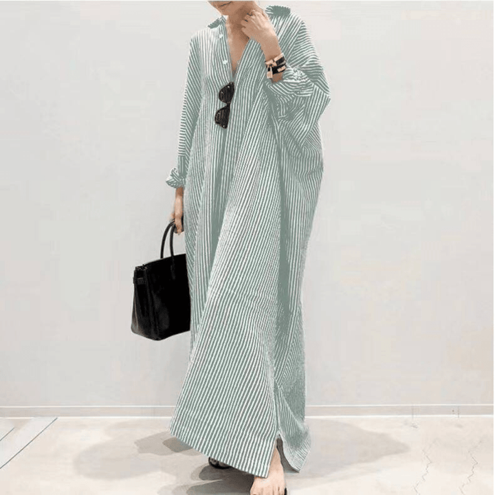 LINNAEA™ - Everyday Stripped Maxi Dress - Beaumonts Closet Toronto