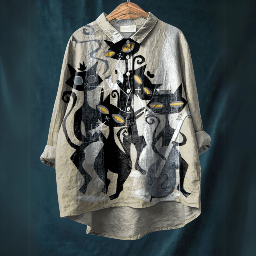 LUCIA™ - Cat Art Shirt - Beaumonts Closet Toronto