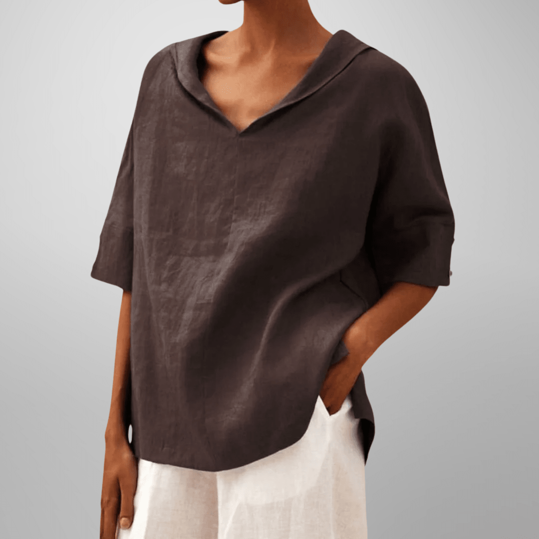 LUCY™ – Cotton Loose - Fitting Blouse - Beaumonts Closet Toronto