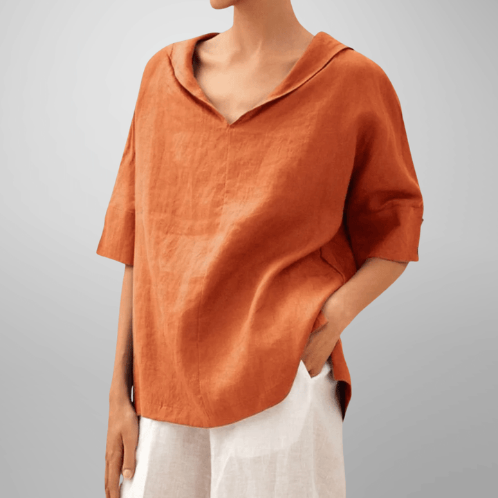 LUCY™ – Cotton Loose - Fitting Blouse - Beaumonts Closet Toronto