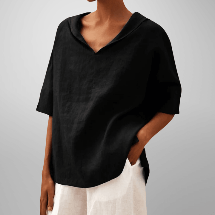 LUCY™ – Cotton Loose - Fitting Blouse - Beaumonts Closet Toronto