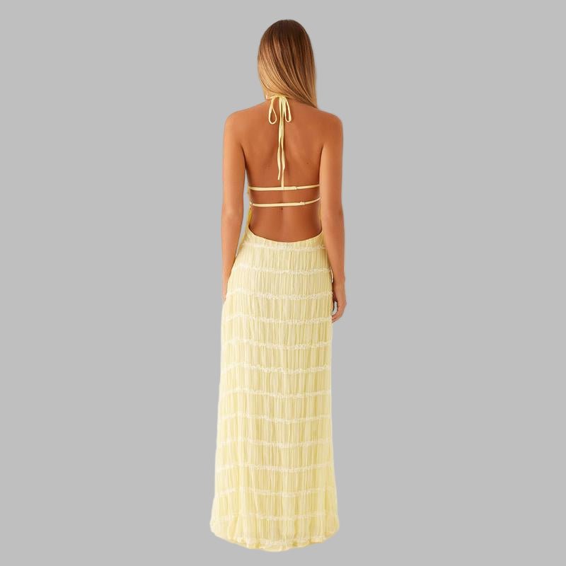 LUNET™ - Elegant Sleeveless Backless Bodycon Maxi Dress - Beaumonts Closet Toronto