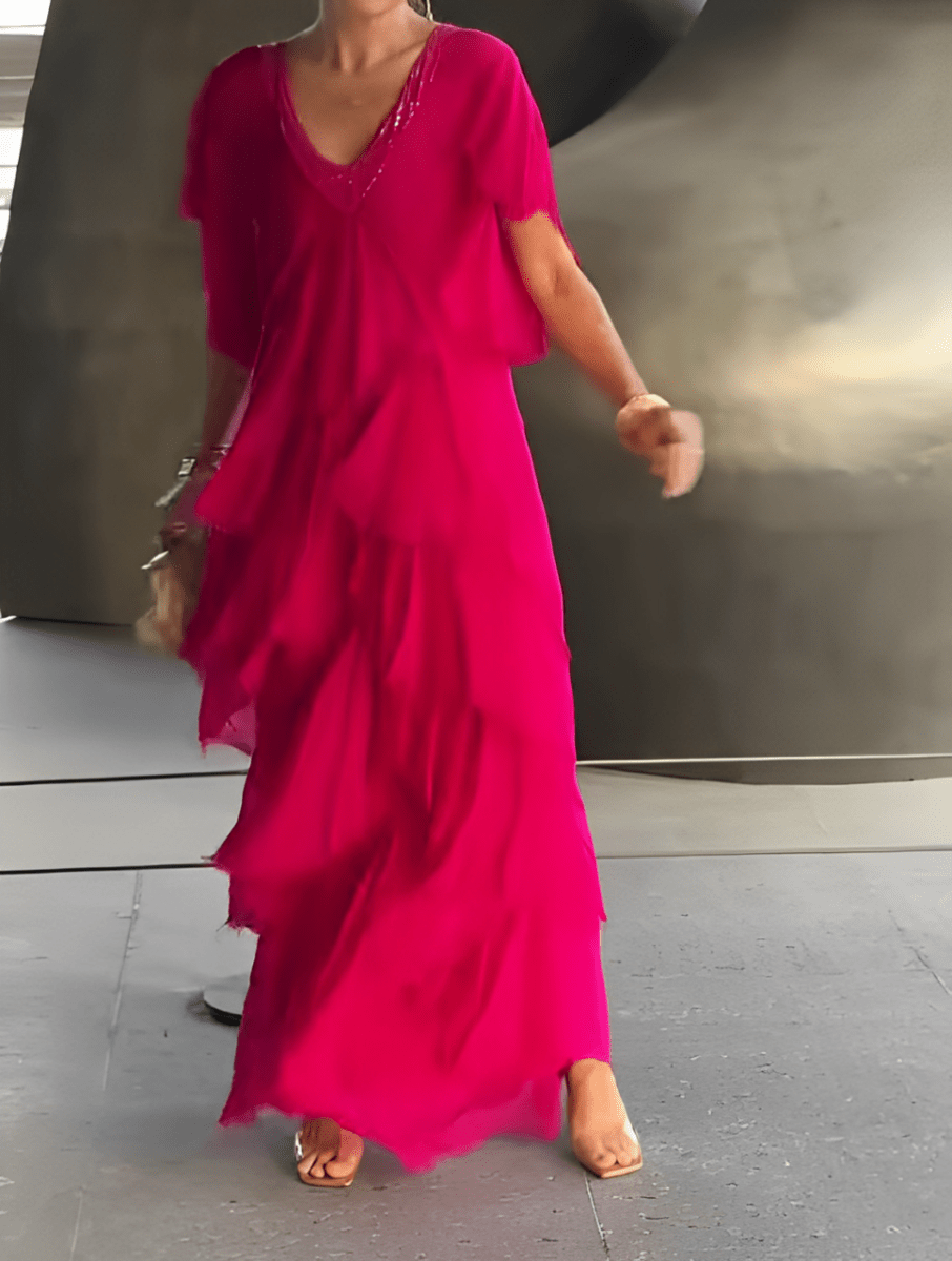 LYNETTE™ - Elegant Flowing Long Dress - Beaumonts Closet Toronto