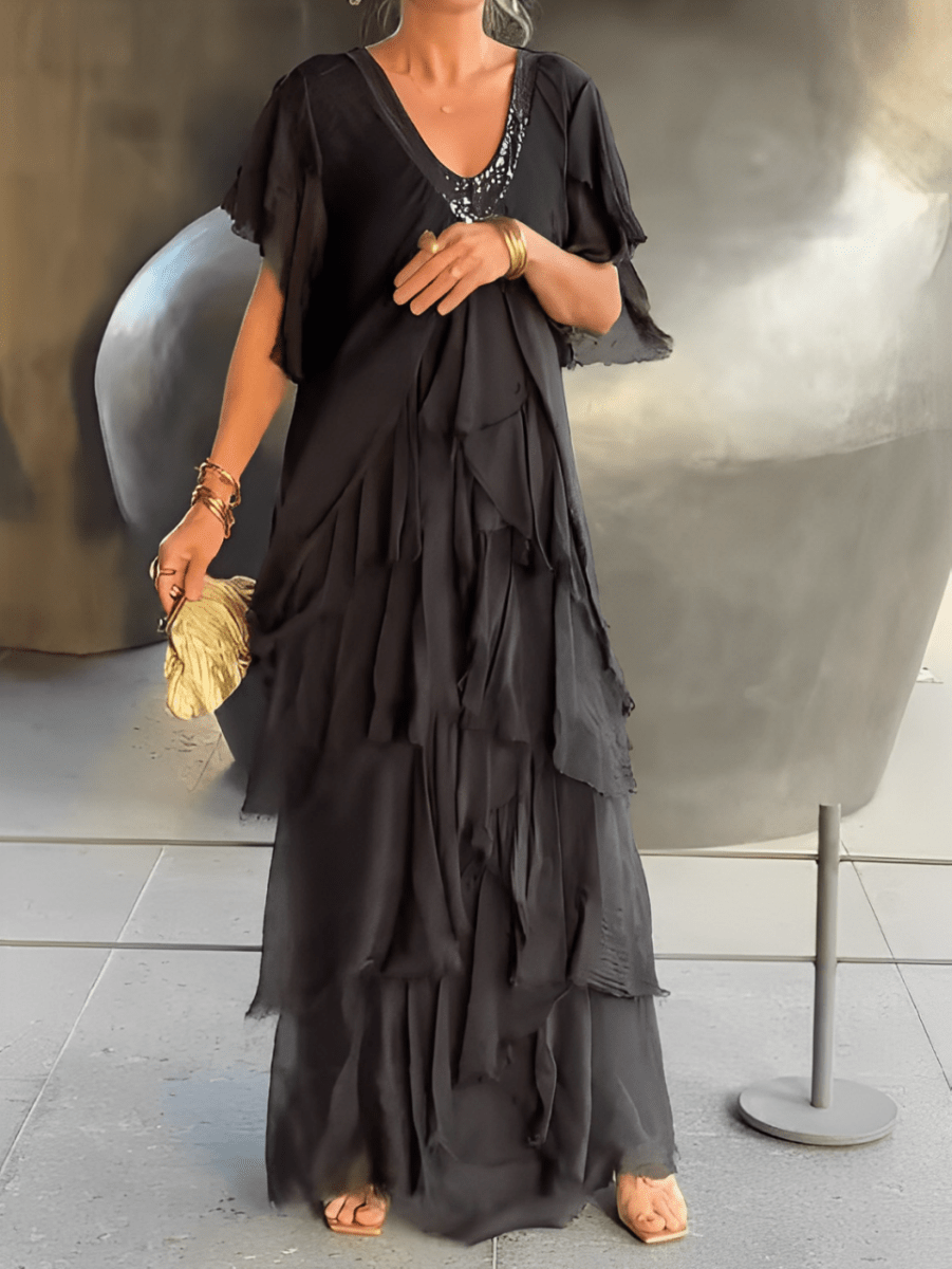 LYNETTE™ - Elegant Flowing Long Dress - Beaumonts Closet Toronto