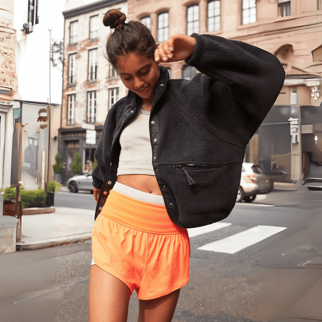 MANCY™ - Casual Button Down Cropped Jacket - Beaumonts Closet Toronto