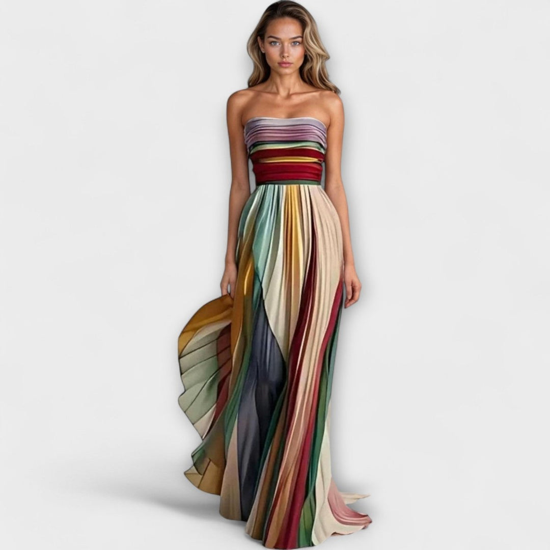 MARIGOLD™ – Bold & Flowing Strapless Dress - Beaumonts Closet Toronto