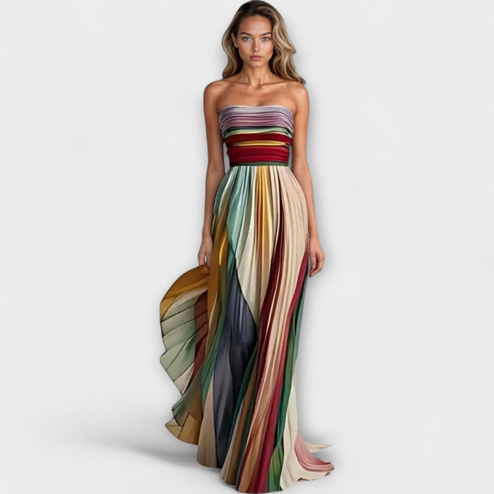 MARIGOLD™ – Bold & Flowing Strapless Dress - Beaumonts Closet Toronto