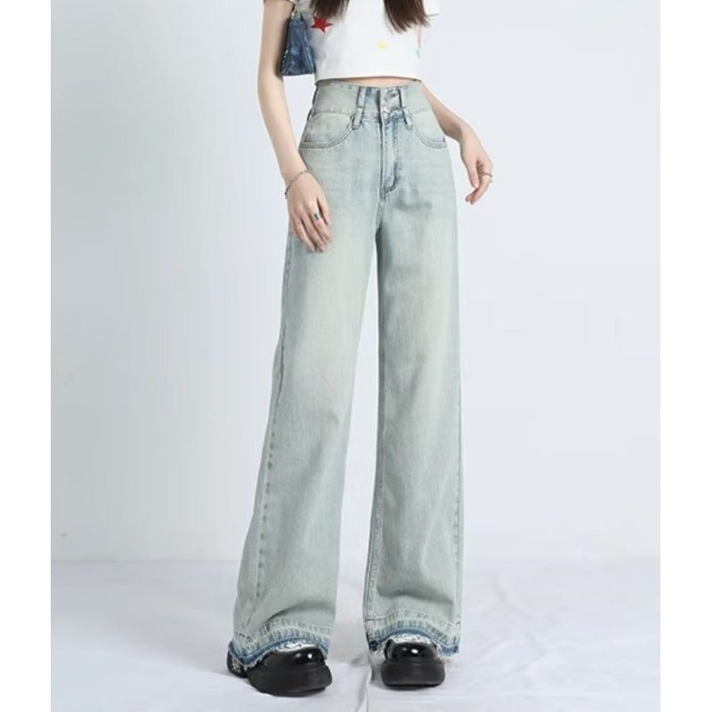 MAVINA™ – Summer Loose Fit Hem Jeans - Beaumonts Closet Toronto