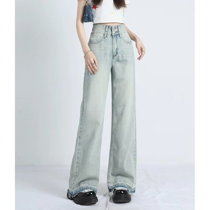 MAVINA™ – Summer Loose Fit Hem Jeans - Beaumonts Closet Toronto