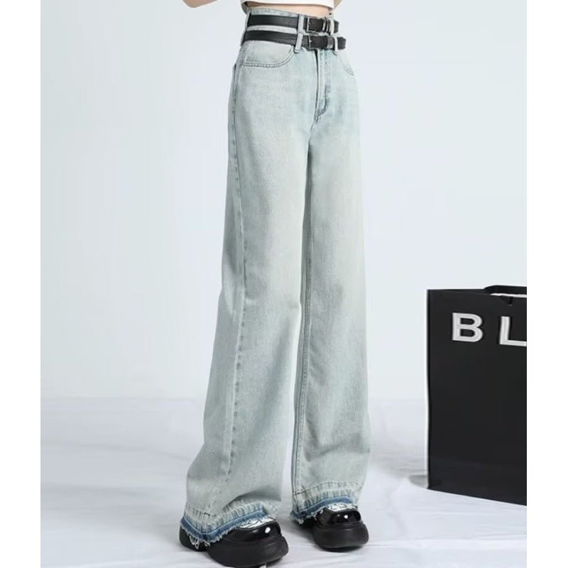 MAVINA™ – Summer Loose Fit Hem Jeans - Beaumonts Closet Toronto