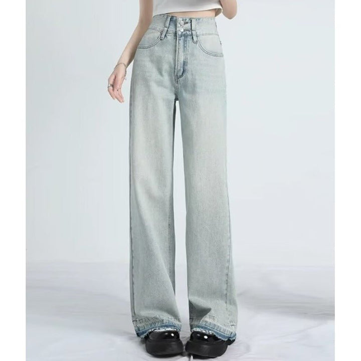 MAVINA™ – Summer Loose Fit Hem Jeans - Beaumonts Closet Toronto
