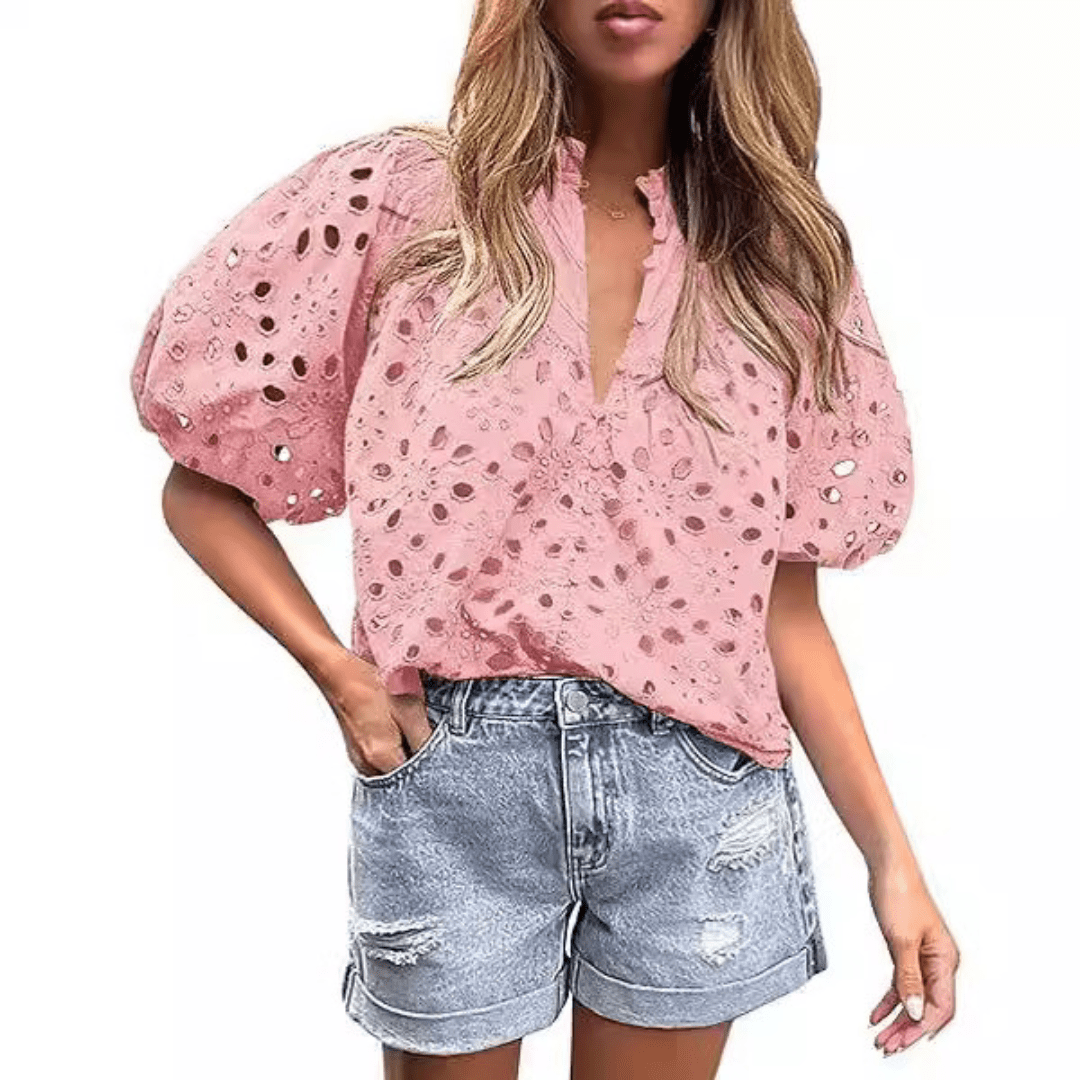MAYUMI™ – Elegant Chic Puff Sleeve Long Sleeve Top - Beaumonts Closet Toronto