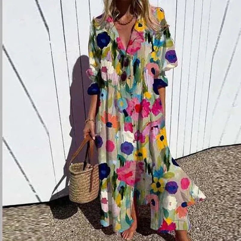 MELISSA™ - Chic Boho Maxi Dress - Beaumonts Closet Toronto