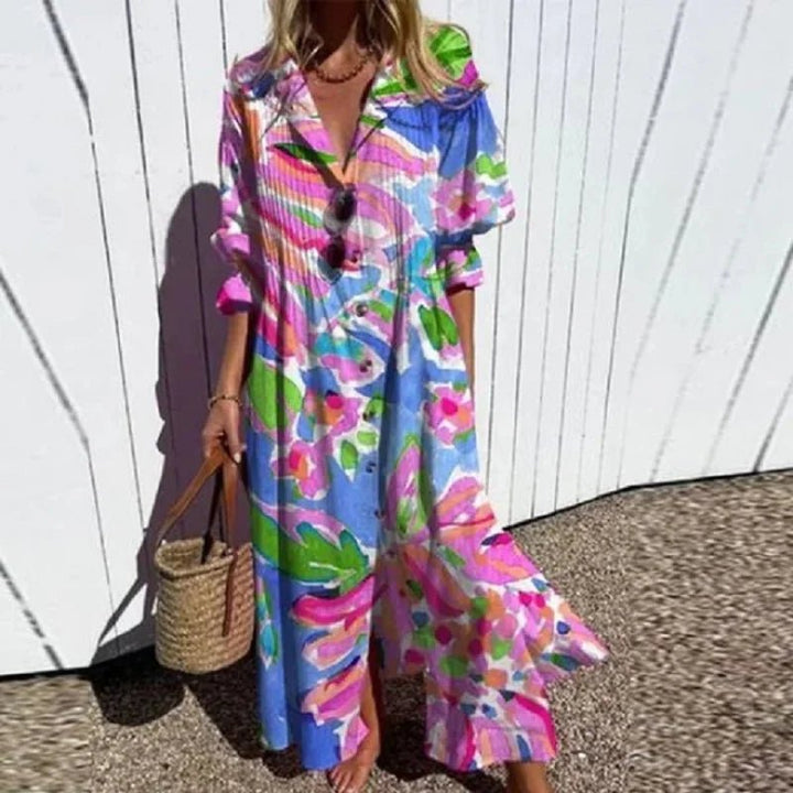 MELISSA™ - Chic Boho Maxi Dress - Beaumonts Closet Toronto
