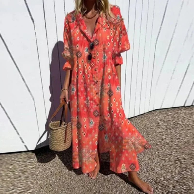 MELISSA™ - Chic Boho Maxi Dress - Beaumonts Closet Toronto