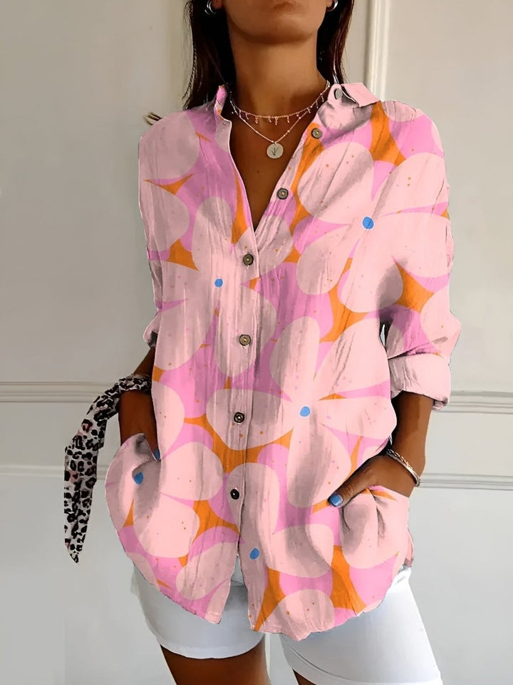 MELODIE™ – Elegant Floral Button Shirt - Beaumonts Closet Toronto