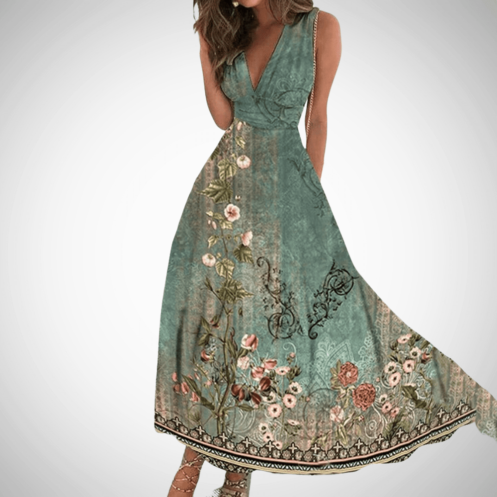 MIRIANNE™ - Timeless Floral Maxi Dress - Beaumonts Closet Toronto