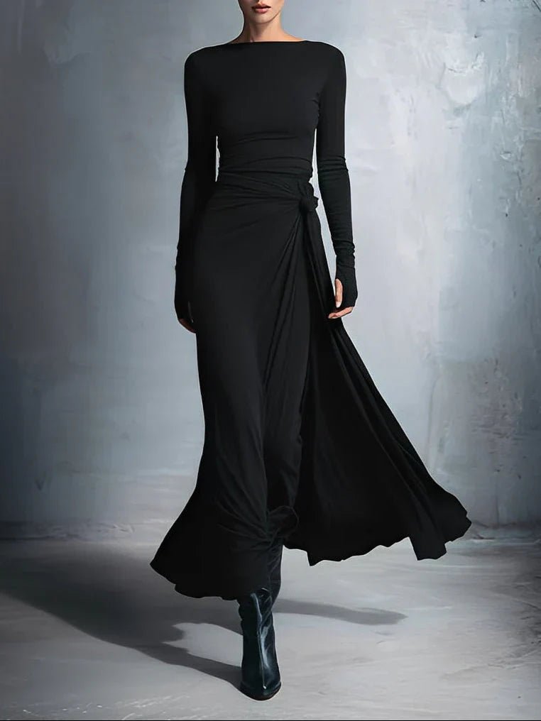 Naiara ❘ Maxi dress with side knot - Beaumonts Closet Toronto