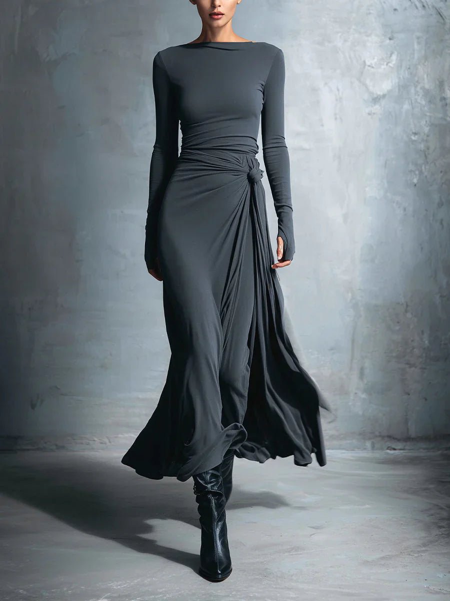 Naiara ❘ Maxi dress with side knot - Beaumonts Closet Toronto