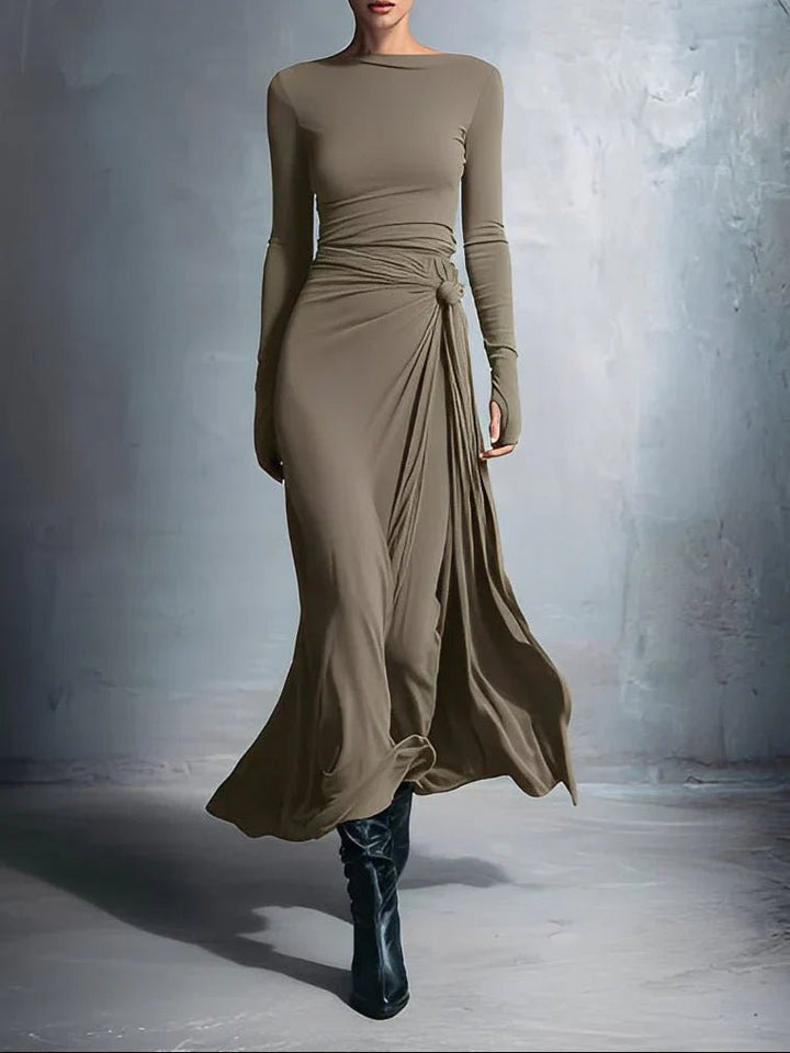 Naiara ❘ Maxi dress with side knot - Beaumonts Closet Toronto