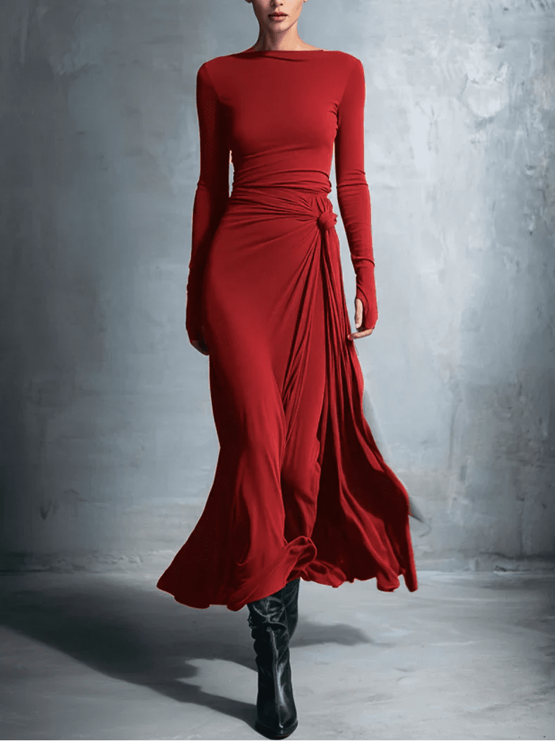 Naiara ❘ Maxi dress with side knot - Beaumonts Closet Toronto