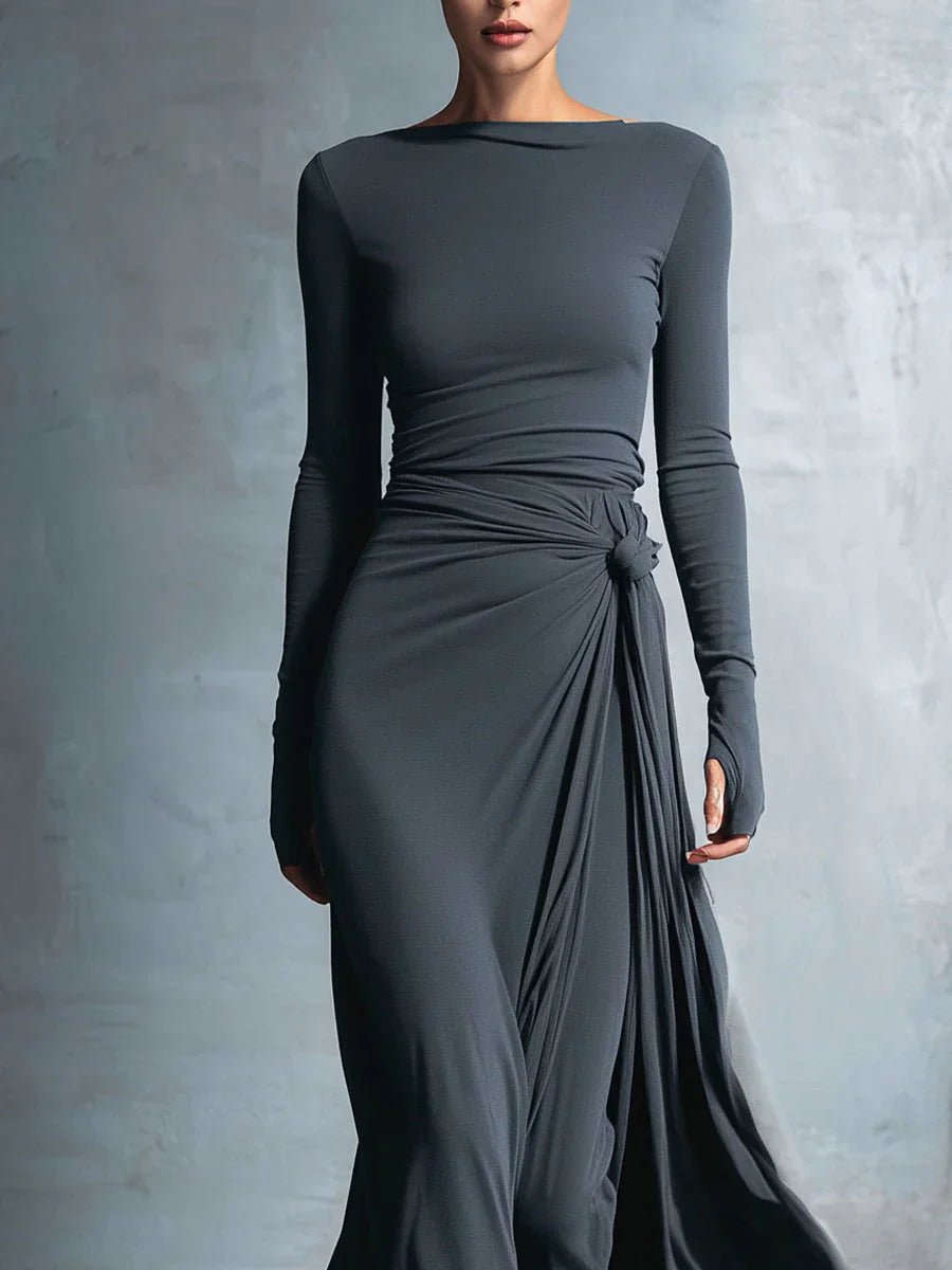Naiara ❘ Maxi dress with side knot - Beaumonts Closet Toronto