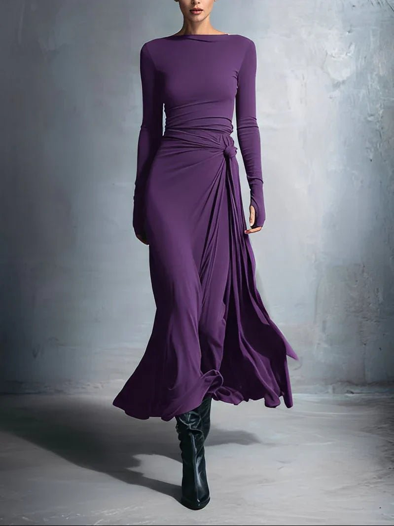 Naiara ❘ Maxi dress with side knot - Beaumonts Closet Toronto