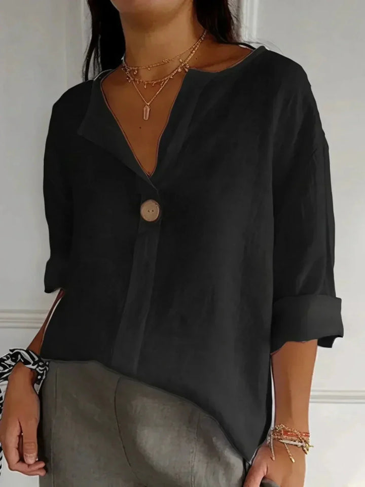NAYLA™ - Casual V - Neck Blouse - Beaumonts Closet Toronto