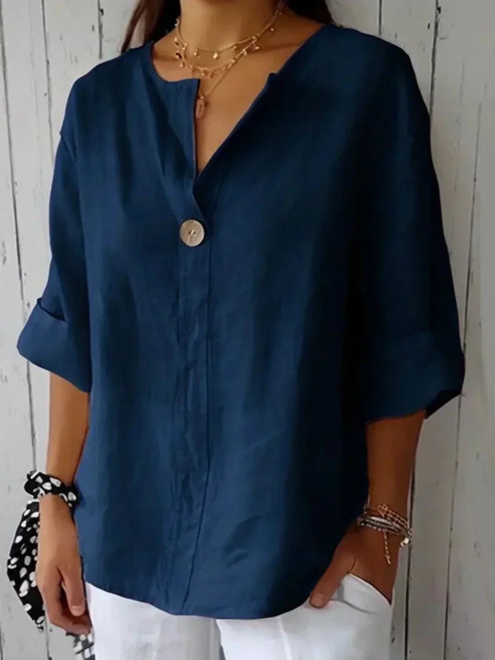 NAYLA™ - Casual V - Neck Blouse - Beaumonts Closet Toronto