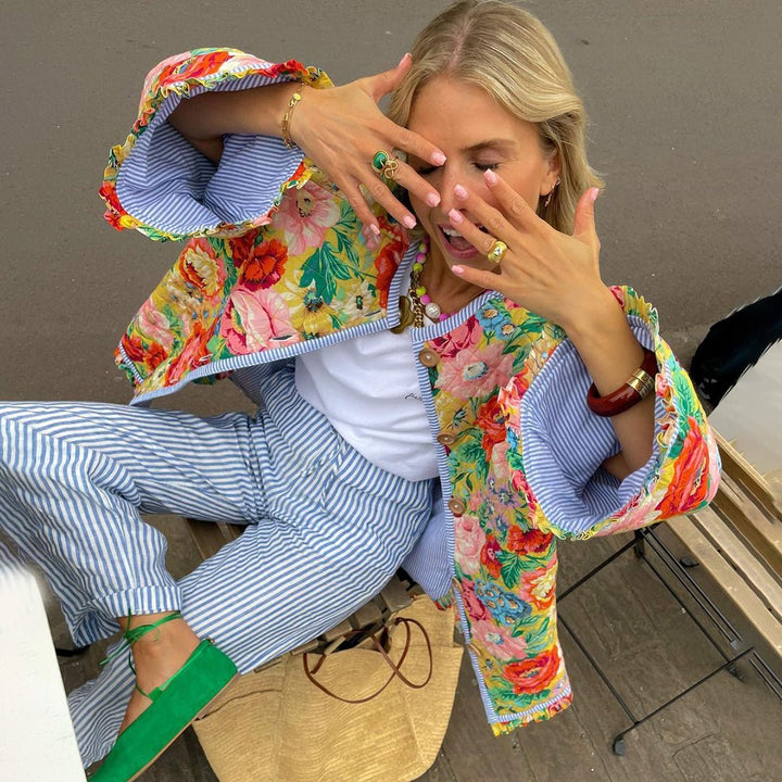 NICOLE™ - Trendy Printed Jacket - Beaumonts Closet Toronto