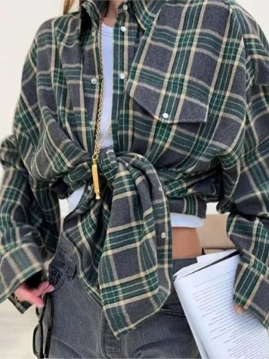 Norah | Casual Plain Flannel - Beaumonts Closet Toronto