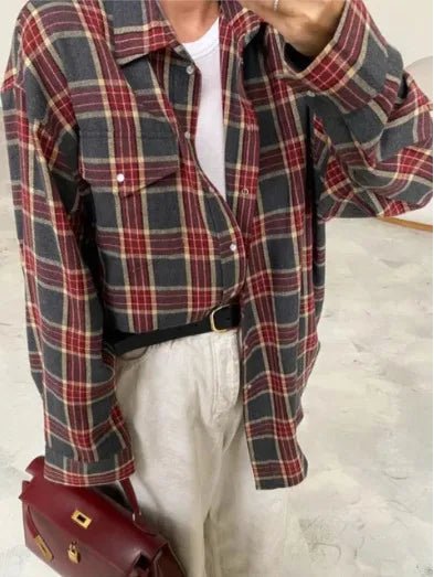 Norah | Casual Plain Flannel - Beaumonts Closet Toronto