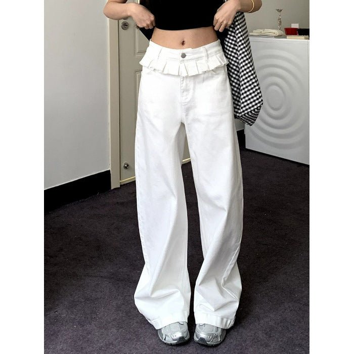 PAISLEY™ – Elegant Lace - Trimmed Wide - Leg Jeans - Beaumonts Closet Toronto