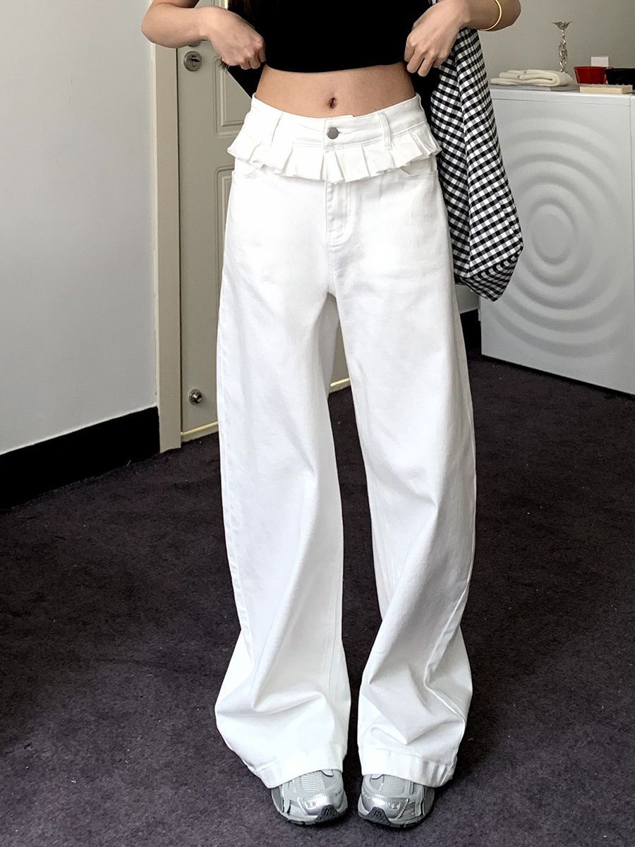 PAISLEY™ – Elegant Lace - Trimmed Wide - Leg Jeans - Beaumonts Closet Toronto